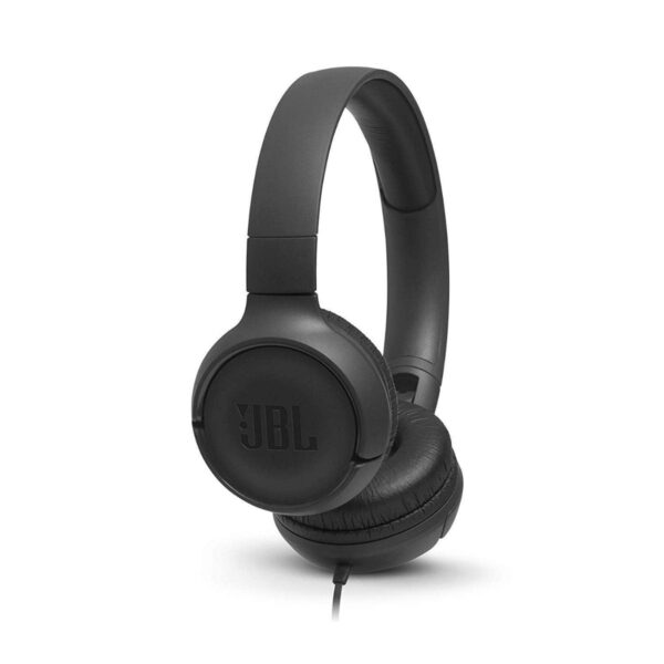 JBL Tune 500 Wired Headset Powerful Bass On-Ear Headphones with Mic (Black) - Image 1